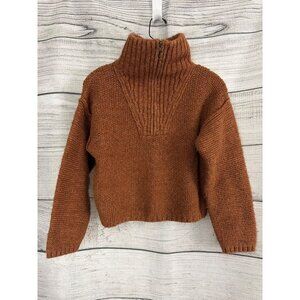 Universal Thread Rust Brown Knit Half-Zip Pullover Sweater Size S